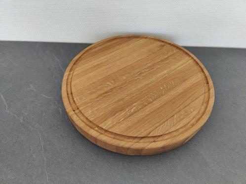 Handgemaakte eikenhout snijplank, Huis en Inrichting, Woonaccessoires | Dienbladen, Nieuw, Hout, Rond, Ophalen of Verzenden