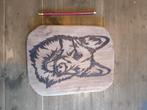 Pyrography mangohout herdershond, Antiek en Kunst, Ophalen of Verzenden