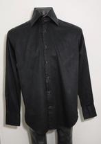 Zwart overhemd met contraststof van Circle of Gentlemen, Gedragen, Halswijdte 43/44 (XL), Zwart, Verzenden