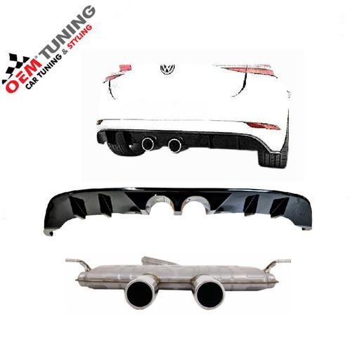 GOLF 7.5 R20 LOOK Diffuser+Uitlaat |17-20 |Hoogglans zwart, Auto diversen, Tuning en Styling, Ophalen of Verzenden
