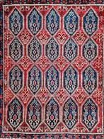 Handgeknoopt Perzisch wol Afshar tapijt medallions 142x177cm, Crème, Gebruikt, 100 tot 150 cm, Perzisch