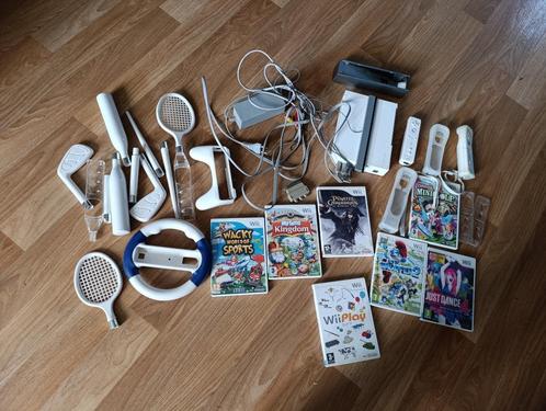 Nintendo wii inclusief spellen en accessoires, Spelcomputers en Games, Spelcomputers | Nintendo Wii, Gebruikt, Met 2 controllers