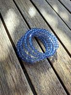 Leuke wikkelarmband met blauwe kraaltjes !!, Sieraden, Tassen en Uiterlijk, Armbanden, Ophalen of Verzenden, Nieuw, Blauw
