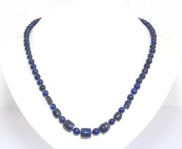 Prachtige 54 CM Zilver & Lapis Lazuli Ketting                beschikbaar voor biedingen
