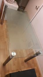 Glazen Tafel 160x80cm, Huis en Inrichting, Tafels | Eettafels, Ophalen, Gebruikt, 50 tot 100 cm, Glas