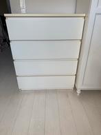 2x IKEA Malm witte ladekast - 4 lades, Kunststof, Gebruikt, Met lade(s), 25 tot 50 cm