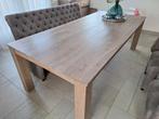 Eiken eettafel (white wash), Huis en Inrichting, Tafels | Salontafels, Ophalen, Gebruikt, 100 tot 150 cm, Eikenhout