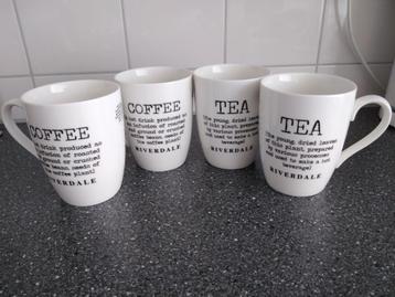 4x Riverdale mokken coffee & tea NIEUW beschikbaar voor biedingen