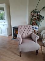 Landelijke fauteuil  chesterfield model.stoel relaxfauteuil, Huis en Inrichting, Hout, Gebruikt, 75 tot 100 cm, Ophalen of Verzenden