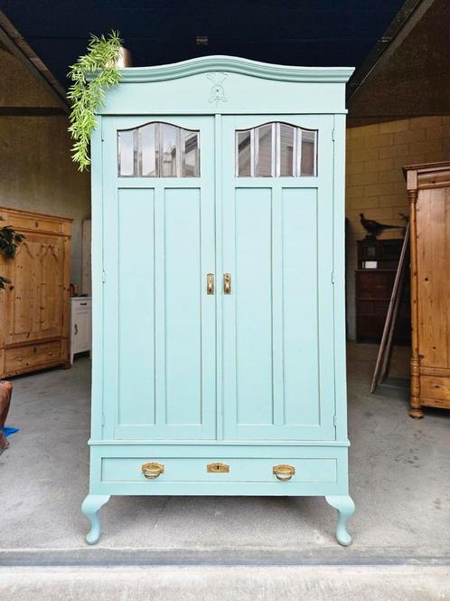 Antieke brocante Art Deco meidenkast vintage linnenkast kast, Antiek en Kunst, Curiosa en Brocante, Ophalen of Verzenden