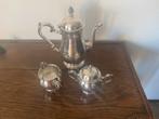 Verzilverde Koffiepot met Roomstel, Antiek en Kunst, Ophalen, Zilver