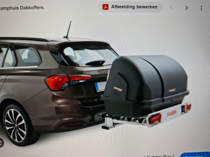 Fabbri fietsendrager 3 fietsen + Box 400L uit de verhuur, Auto diversen, Dakkoffers, Gebruikt, Ophalen