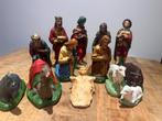 Oude kerststal kerstbeelden kerst beelden vintage, Diversen, Kerst, Ophalen of Verzenden, Zo goed als nieuw