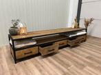 TV-Meubel Metal Teak Collectie Nieuw in de doos, Teakhout, Nieuw, Ophalen of Verzenden, 200 cm of meer