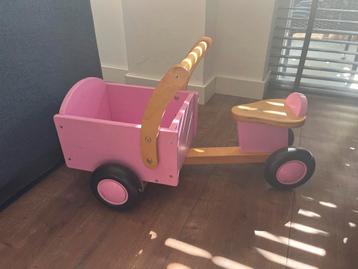 Houten Bakfiets Roze - Speelplezier voor Kleintjes! beschikbaar voor biedingen