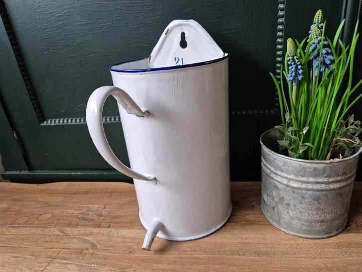 Emaille lavement kan met tuit, Antiek en Kunst, Antiek | Emaille, Ophalen of Verzenden