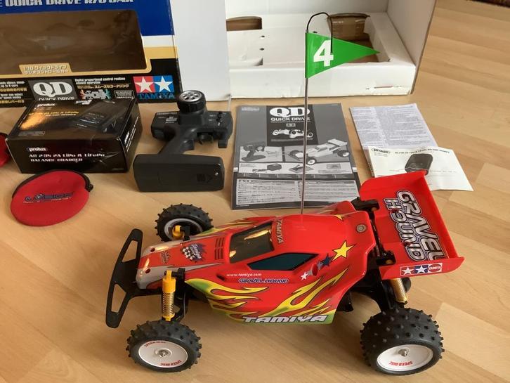 tamiya 1/10 gravel hound qd buggy + 2 accu’s en lader 1:10, Kinderen en Baby's, Speelgoed | Speelgoedvoertuigen, Zo goed als nieuw