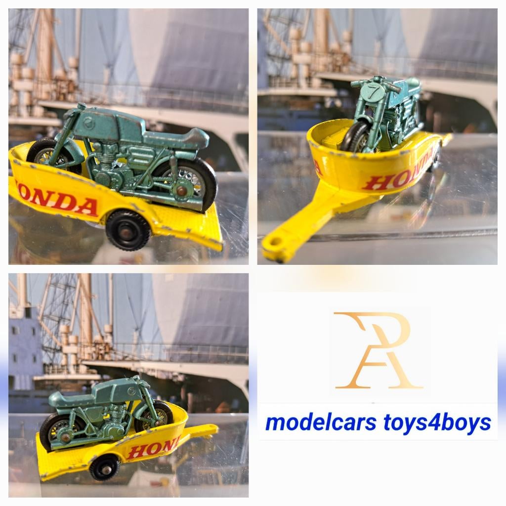 Matchbox no 38 Honda Motorcycle & Trailer  1/41, Verzenden, Gebruikt, Motor