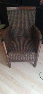 Rotan stoel met houten frame, Huis en Inrichting, Stoelen, Ophalen, Riet of Rotan, Bruin, Eén