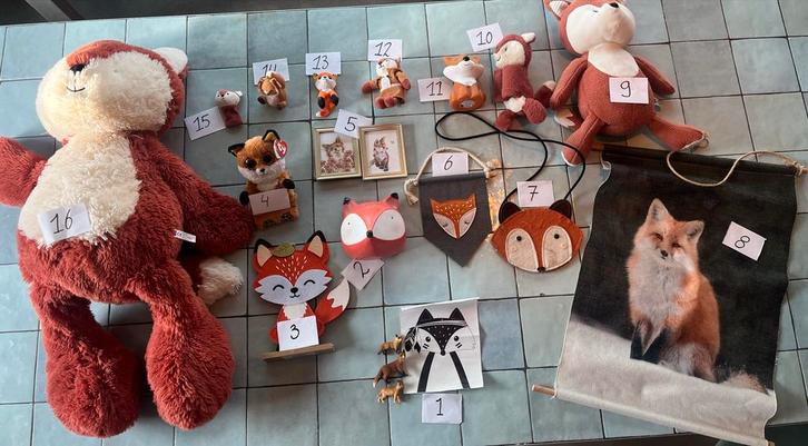 Grote Vossen Verzameling Decoratie en Knuffels, Kinderen en Baby's, Speelgoed | Knuffels en Pluche, Zo goed als nieuw, Overige typen