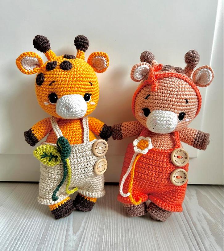 Gehaakte Baby Giraffen Brian en Lola, Hobby en Vrije tijd, Breien en Haken, Nieuw, Haken, Overige typen, Ophalen of Verzenden