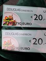 2x douglas dinerbonnen van 20 euro, Tickets en Kaartjes, Kortingen en Cadeaubonnen, Cadeaubon, Overige typen, Twee personen