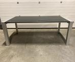 uitschuifbare tafel glas & aluminium, Huis en Inrichting, Tafels | Eettafels, 200 cm of meer, 50 tot 100 cm, Gebruikt, Rechthoekig