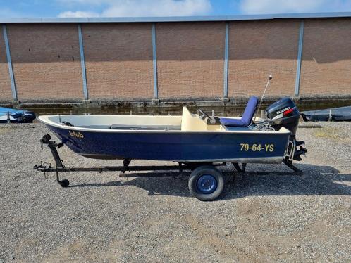 Rhea 430 consoleboot / visboot, Watersport en Boten, Vis- en Consoleboten, Gebruikt, 10 tot 30 pk, 3 tot 6 meter, Benzine, Buitenboordmotor