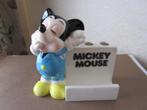 Sleepy Mickey Mouse ceramic Business card / pen holder Toest, Verzenden, Mickey Mouse, Zo goed als nieuw, Beeldje of Figuurtje