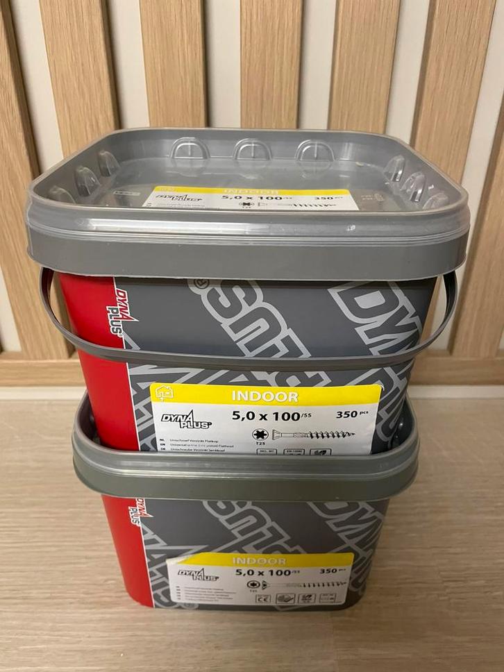 Dynaplus 5.0x100 Unischroef 2x, Doe-het-zelf en Verbouw, IJzerwaren en Bevestigingsmiddelen, Zo goed als nieuw, Ophalen