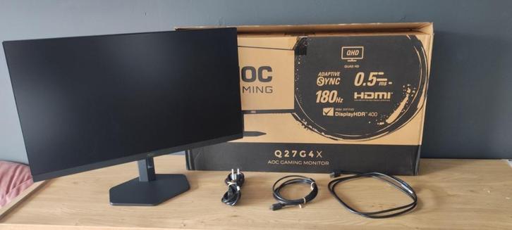 AOC Q27G4X Monitor (27" QHD 1440p, 180Hz, IPS, 10-bit), Computers en Software, Monitoren, Gebruikt, 151 t/m 200 Hz, DisplayPort