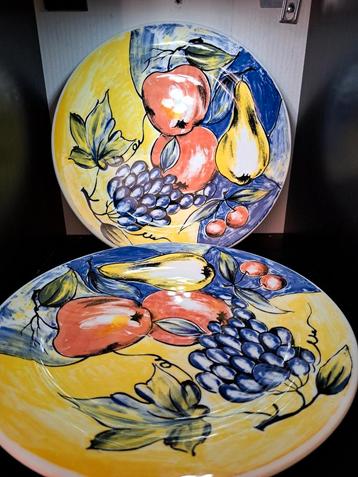franse vintage borden faience ligne Hotesse fruit decor beschikbaar voor biedingen
