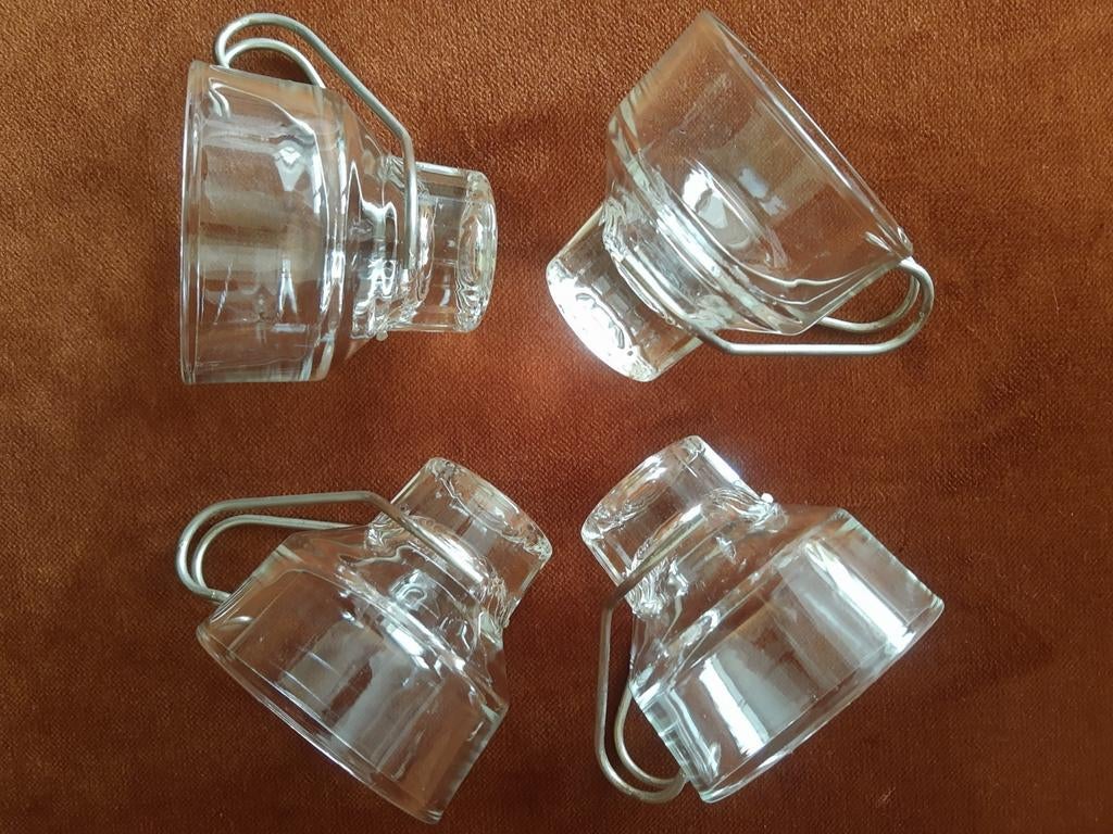 Unieke 60's set van 4 Italiaanse Vitrosax espresso glazen, Ophalen of Verzenden, Huis en Inrichting