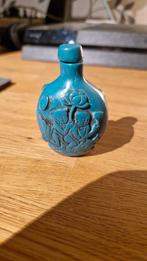 Oud klein flesje Turquoise 5cm, Ophalen of Verzenden