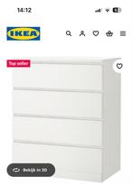 Malm wit 4 lades 80 breed, Ophalen, Gebruikt, 50 tot 100 cm, 3 of 4 laden