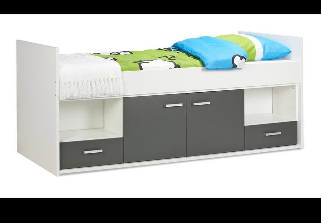 Jesse bed, Huis en Inrichting, Ophalen, 90 cm, Eenpersoons, Wit