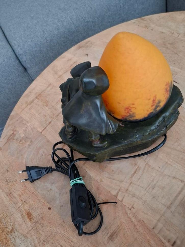 Vintage Decoratieve Lamp met Sculpturale Basis, Antiek en Kunst, Antiek | Lampen, Ophalen of Verzenden