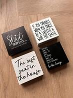 Toilet spreuken tekst bordjes decoratie schilderijtjes 4x, Huis en Inrichting, Ophalen, Nieuw