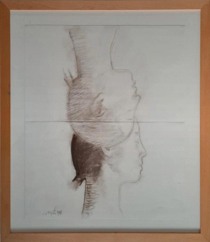 Qiangli Liang tekening, Antiek en Kunst, Kunst | Schilderijen | Modern, Ophalen of Verzenden