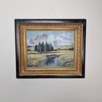 prachtige klassiek landschap schilderij, Duits 42 bij 37 cm, Antiek en Kunst, Kunst | Schilderijen | Klassiek, Ophalen of Verzenden