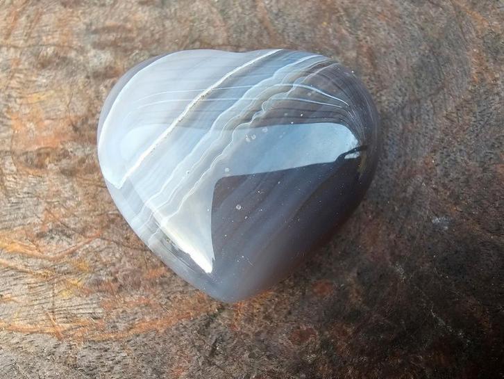 Grijze agaat hart, Sieraden, Tassen en Uiterlijk, Edelstenen, Ophalen of Verzenden