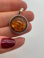 A902 Prachtige zilveren barnsteen hanger, Sieraden, Tassen en Uiterlijk, Antieke sieraden, Ophalen of Verzenden, Zilver, Hanger