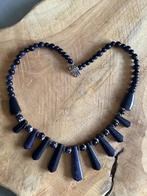 Nieuw! Edelsteen ketting  van donkerblauwe “ goudsteen”, Verstelbaar, Blauw, Nieuw, Ophalen of Verzenden