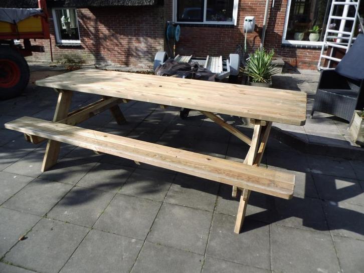 demo Geïmpregneerde picknictafel, Tuin en Terras, Tuinbanken, Nieuw, Hout, Ophalen