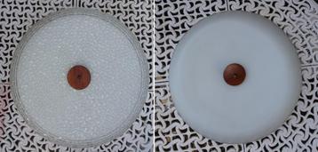 2 Retro Vintage plafondlamp paraplukroonluchter lamp ''50 beschikbaar voor biedingen