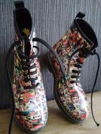 Stoere dames bottines, collage print Londen, Overige kleuren, Verzenden, Lage of Enkellaarzen, Dames bottines