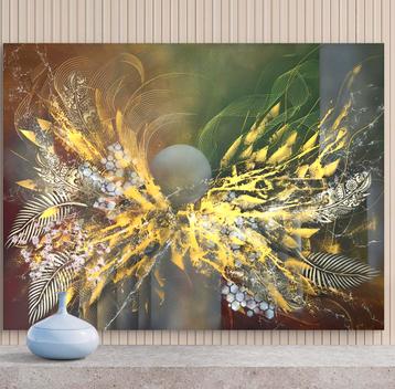  Origineel schilderij – “Gouden Vleugels” 120x90 cm  beschikbaar voor biedingen
