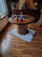 Eetkammertafel uit een Houtehaspel zelfsgemaakt, Ophalen, Gebruikt, 100 tot 150 cm, Rond