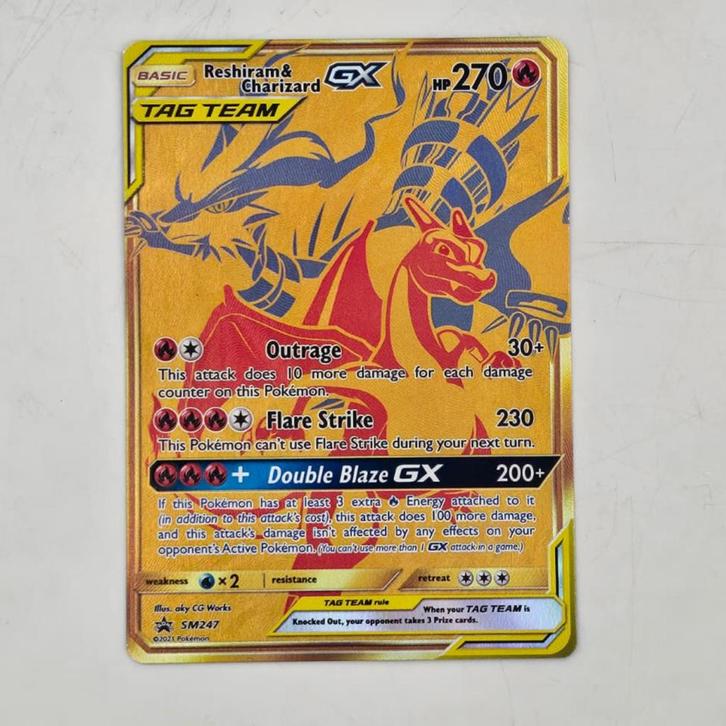 Reshiram en Charizard GX Tag Team Pokemon Kaart, Verzamelen, Overige Verzamelen, Zo goed als nieuw
