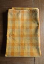 oranje geel geblokt retro tafelkleed van katoen, Ophalen of Verzenden, Gebruikt, Rechthoek, Binnen